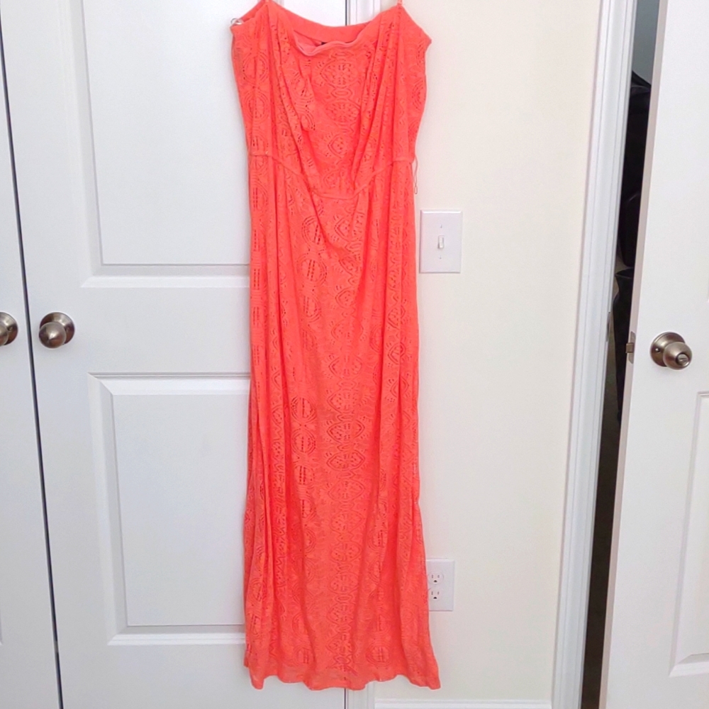 Beautiful lace off the shoulder maxi dress